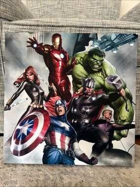 Marvel Avengers Group Canvas Art - Red, Green, Blue, Black
